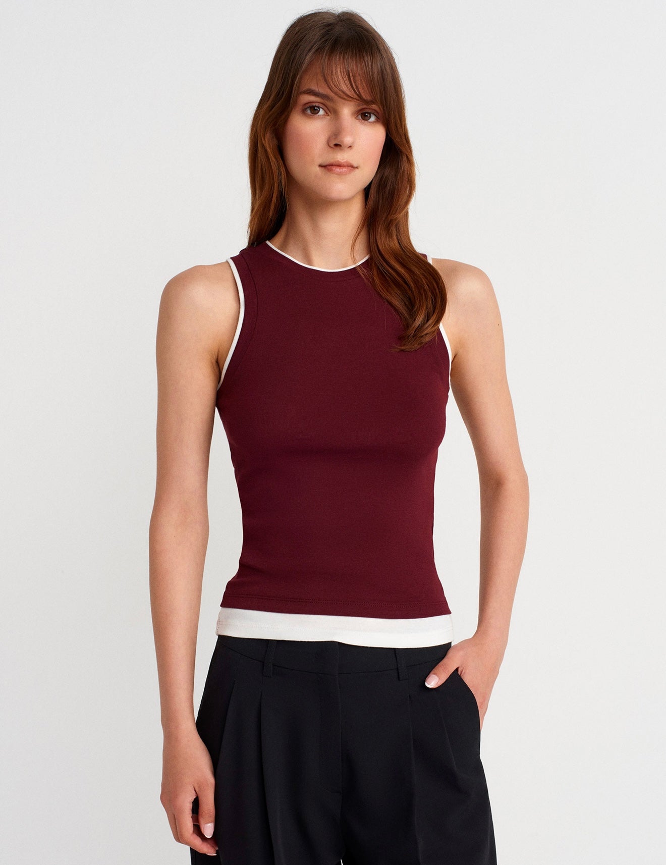 White Detailed Tank Top
