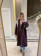 Long Trench Coat Burgundy