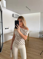 Polka dots Top - Brown