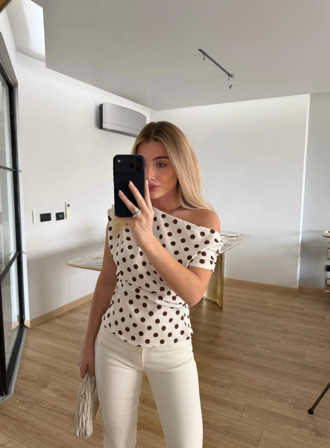 Polka dots Top - Brown