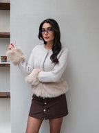 Fur-detailed Cardigan