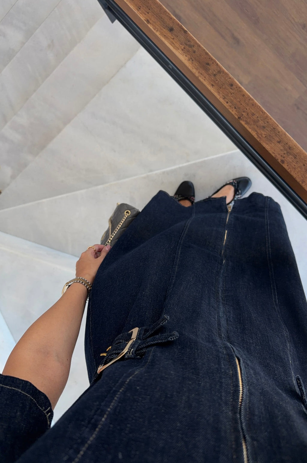 Buckle Denim Dress