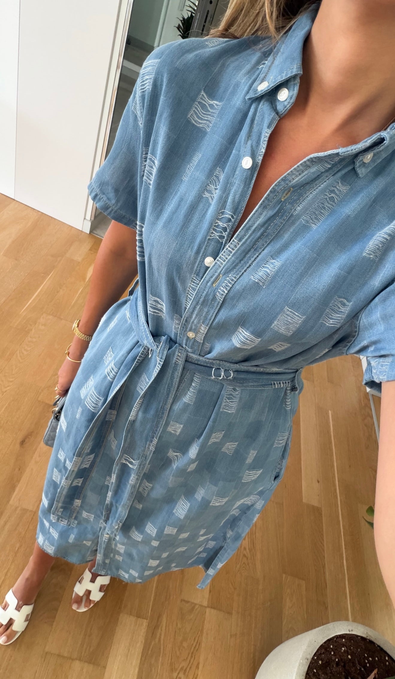 Belted Denim Dress