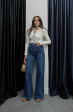 Front Pocket Wide Leg Jeans