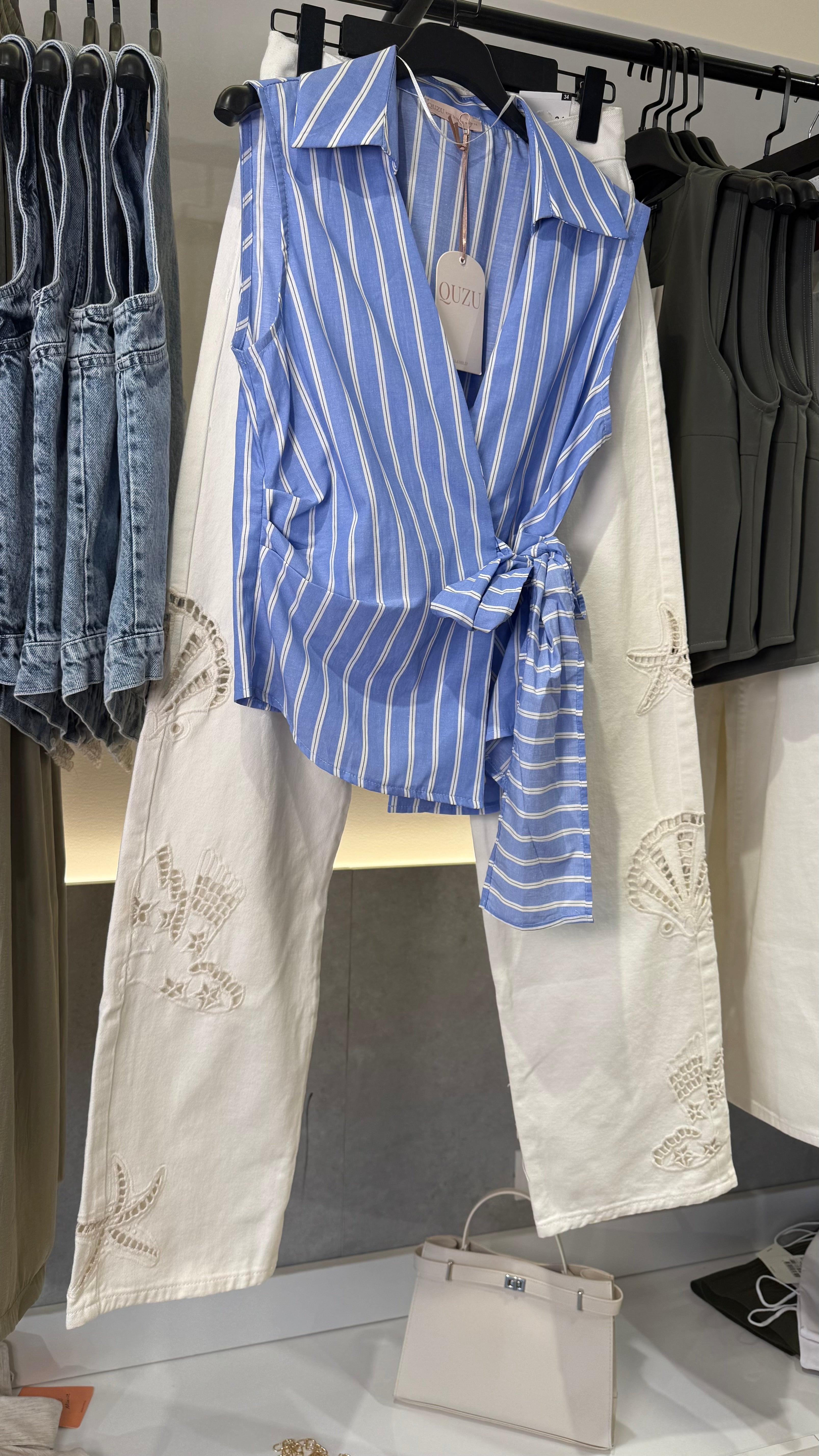Striped blue shirt