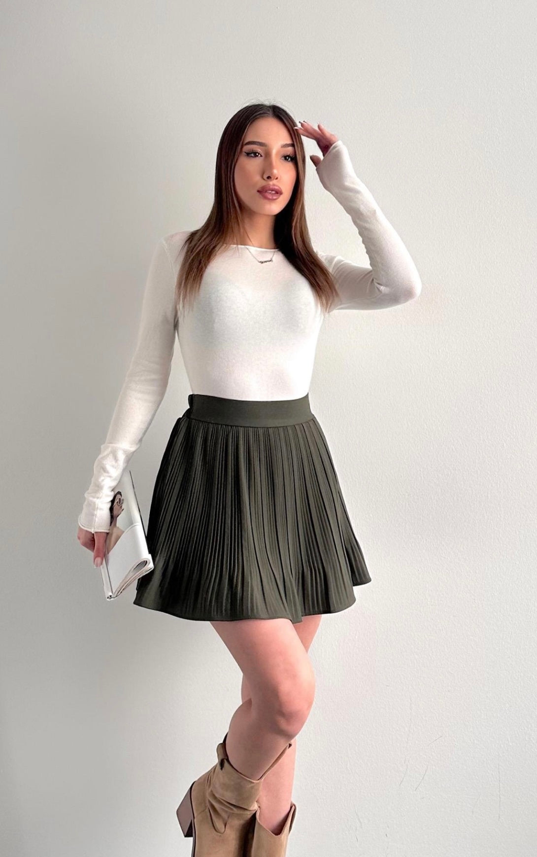 Khaki Short Skirt