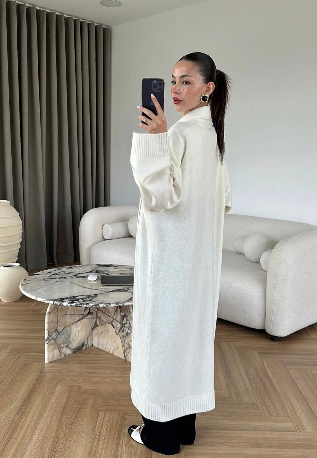 Basic Ecru wool Cardigan