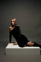 Asymmetric Tulle Midi Dress