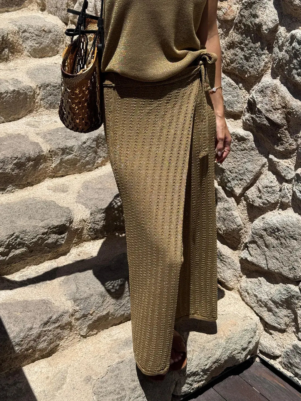 Golden Knit Cover Up