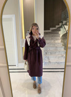 Long Trench Coat Burgundy