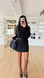Black mini skirt