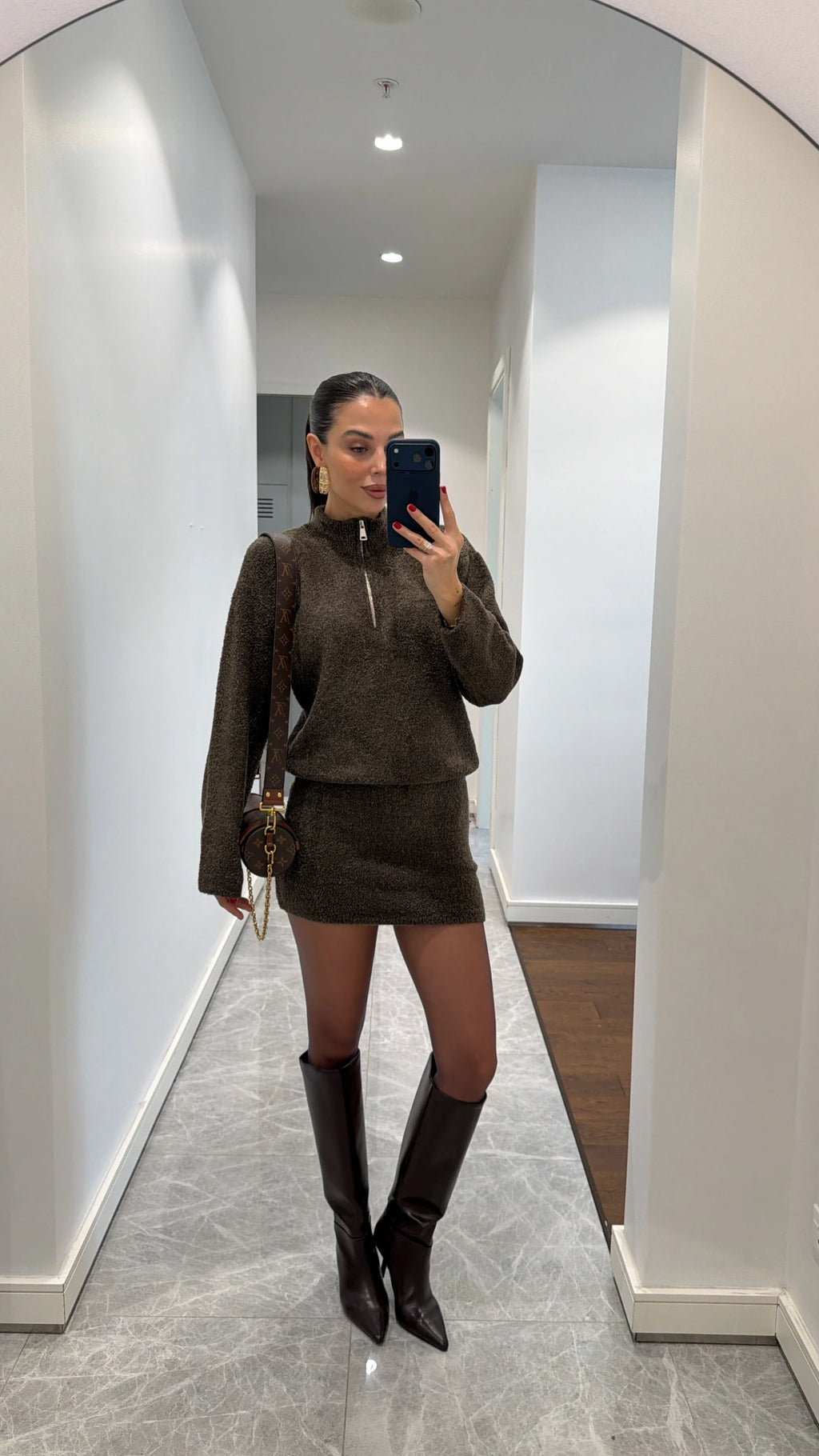 Brown Triko Skirt-Set