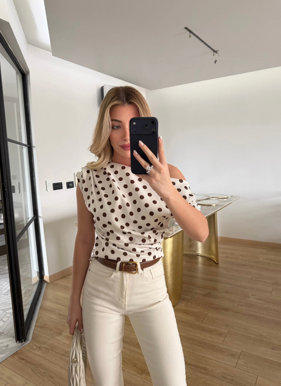 Polka dots Top - Brown