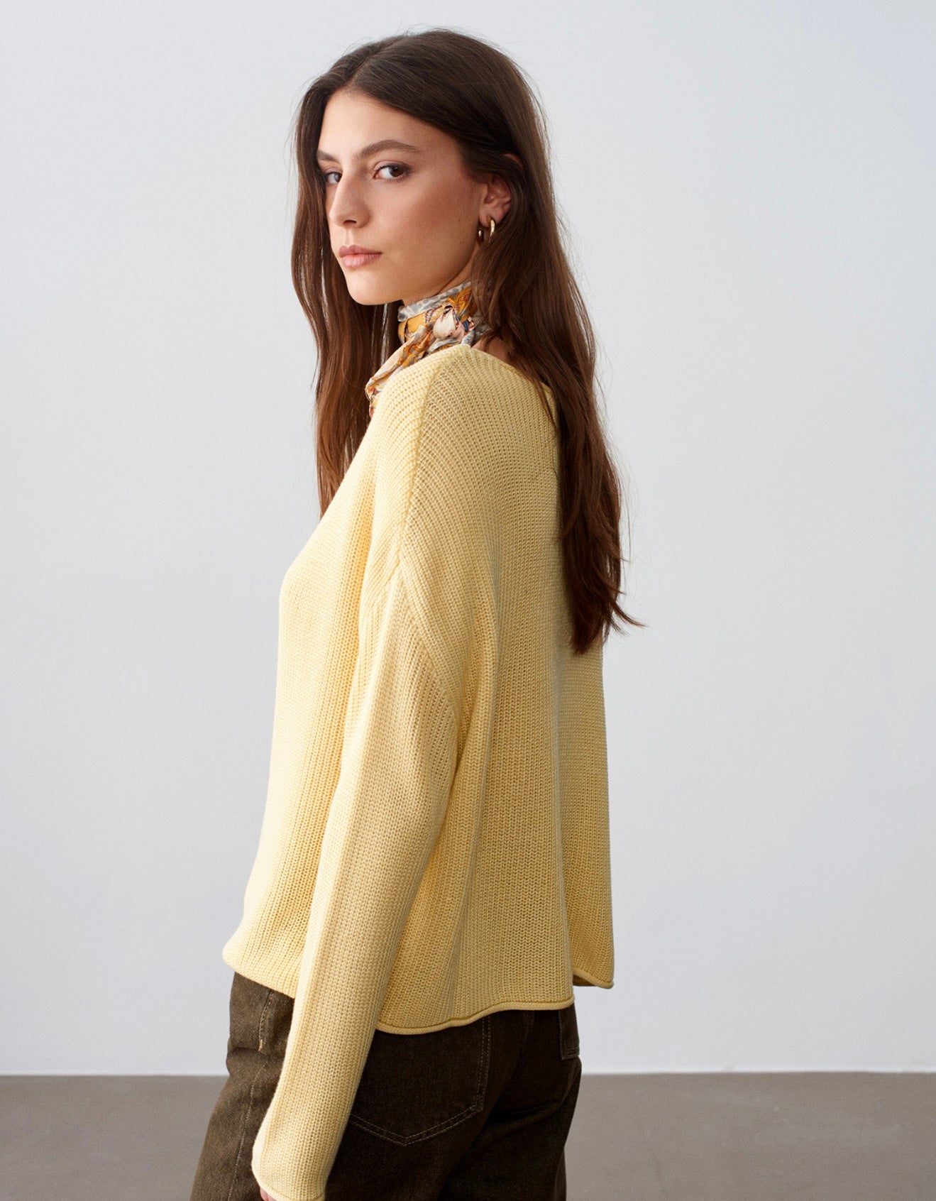 Wide Collar blouse - Yellow