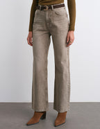 Washed Denim Pants - Khaki