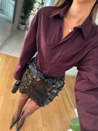 Burgundy Waisted Shirt