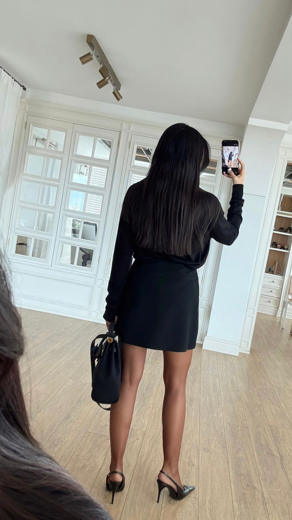 Black mini skirt