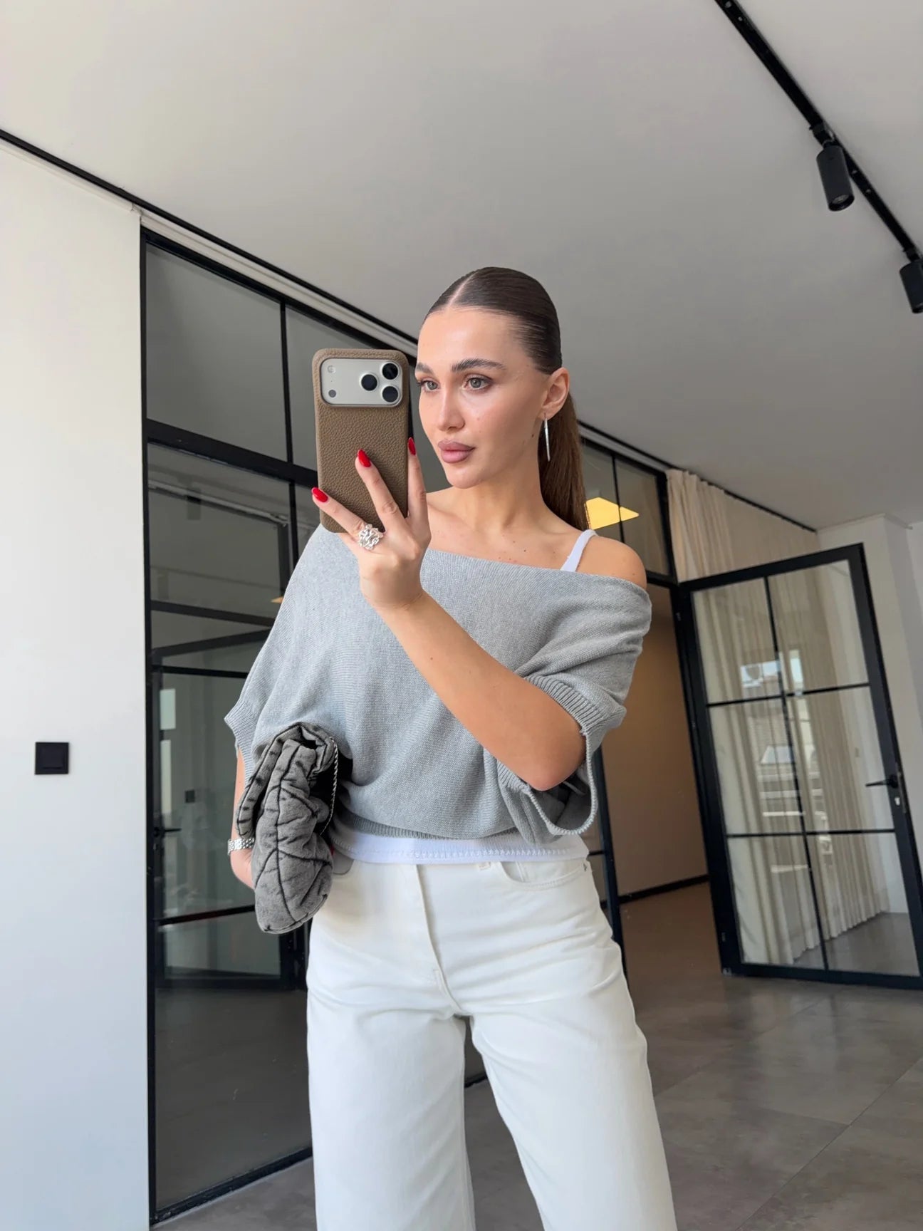 Knitwear Blouse - Grey