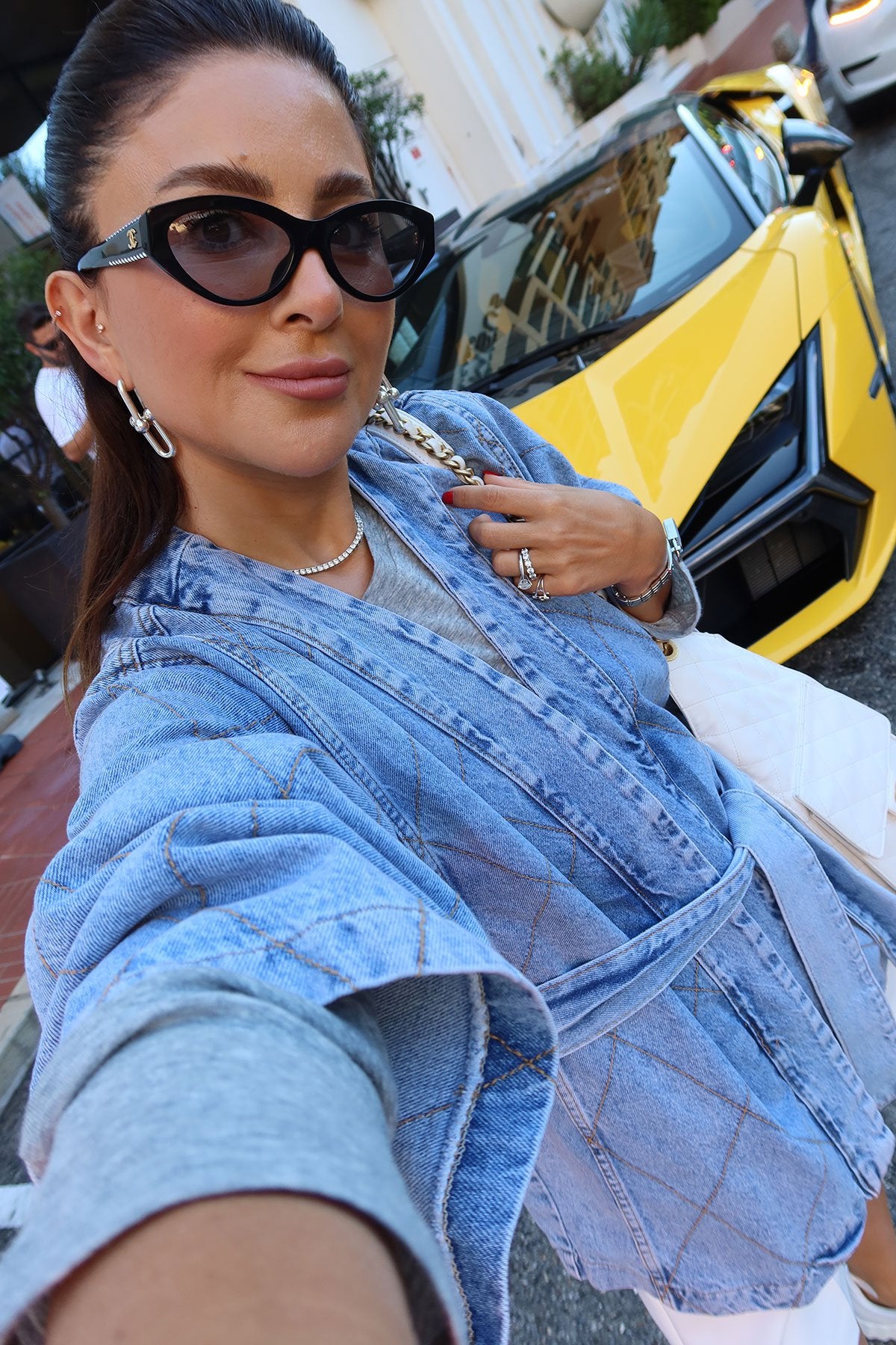 Belted Denim Kimono