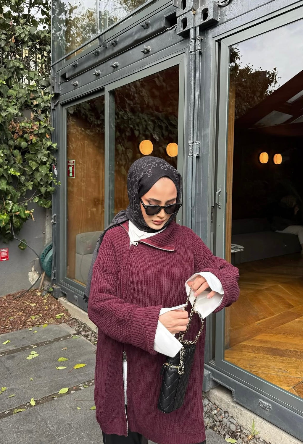 Zipper Sweater Bordeaux