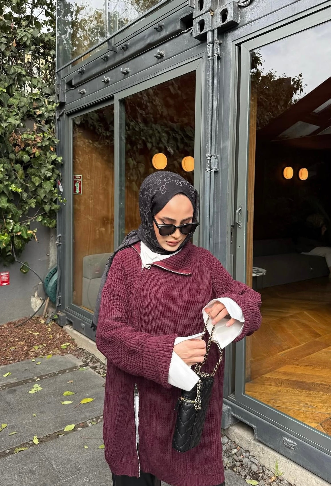 Zipper Sweater Bordeaux