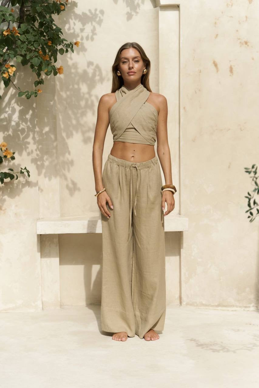 Khaki Linen Pants