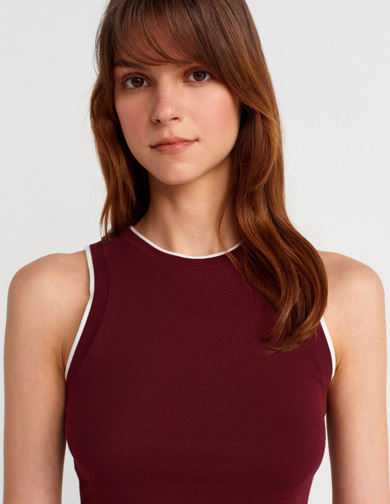 White Detailed Tank Top