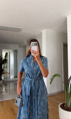 Belted Denim Dress