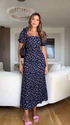 Navy Floral Dress