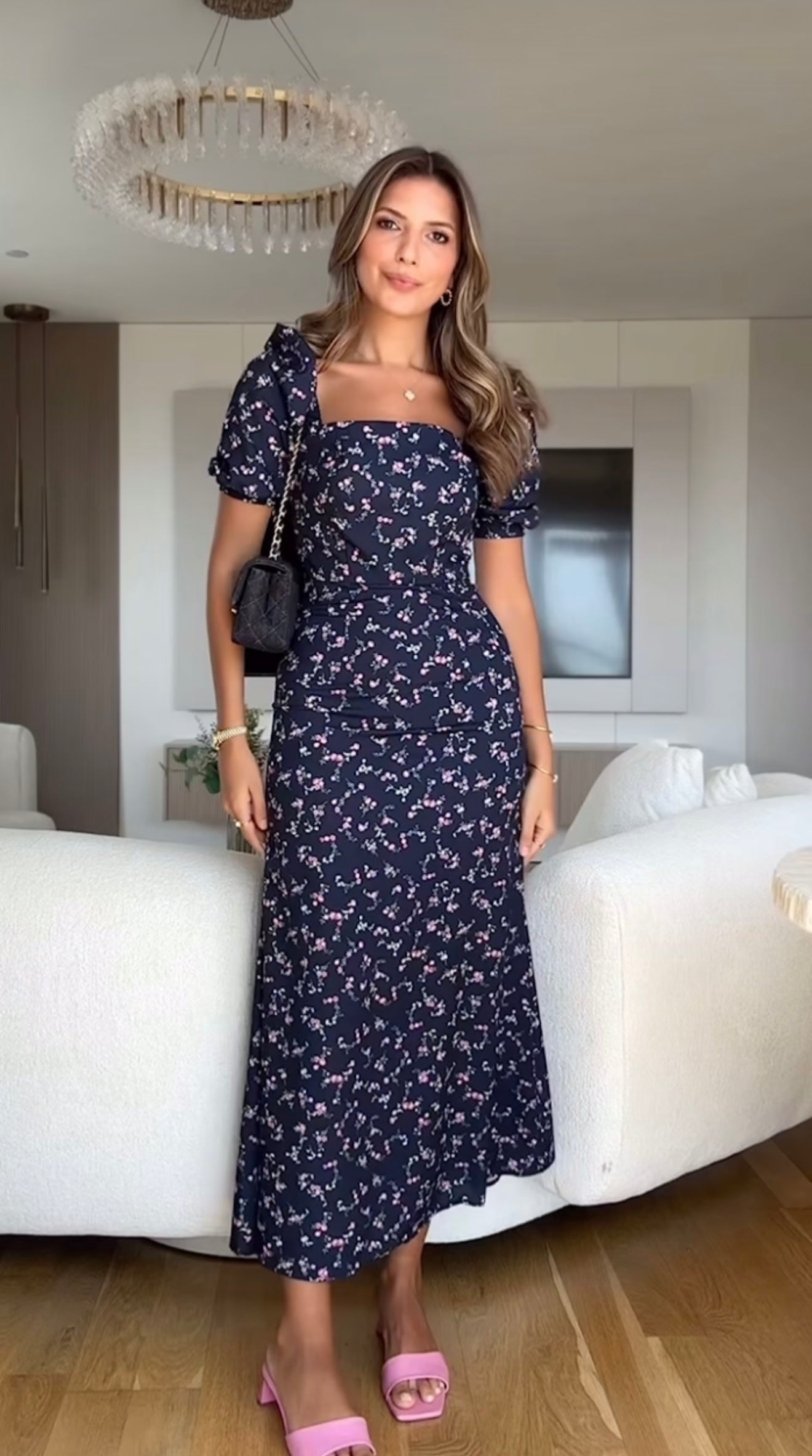 Navy Floral Dress