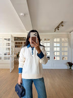 Denim Detailed Sweater