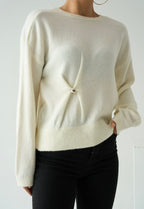 Cream Sweater with Pin