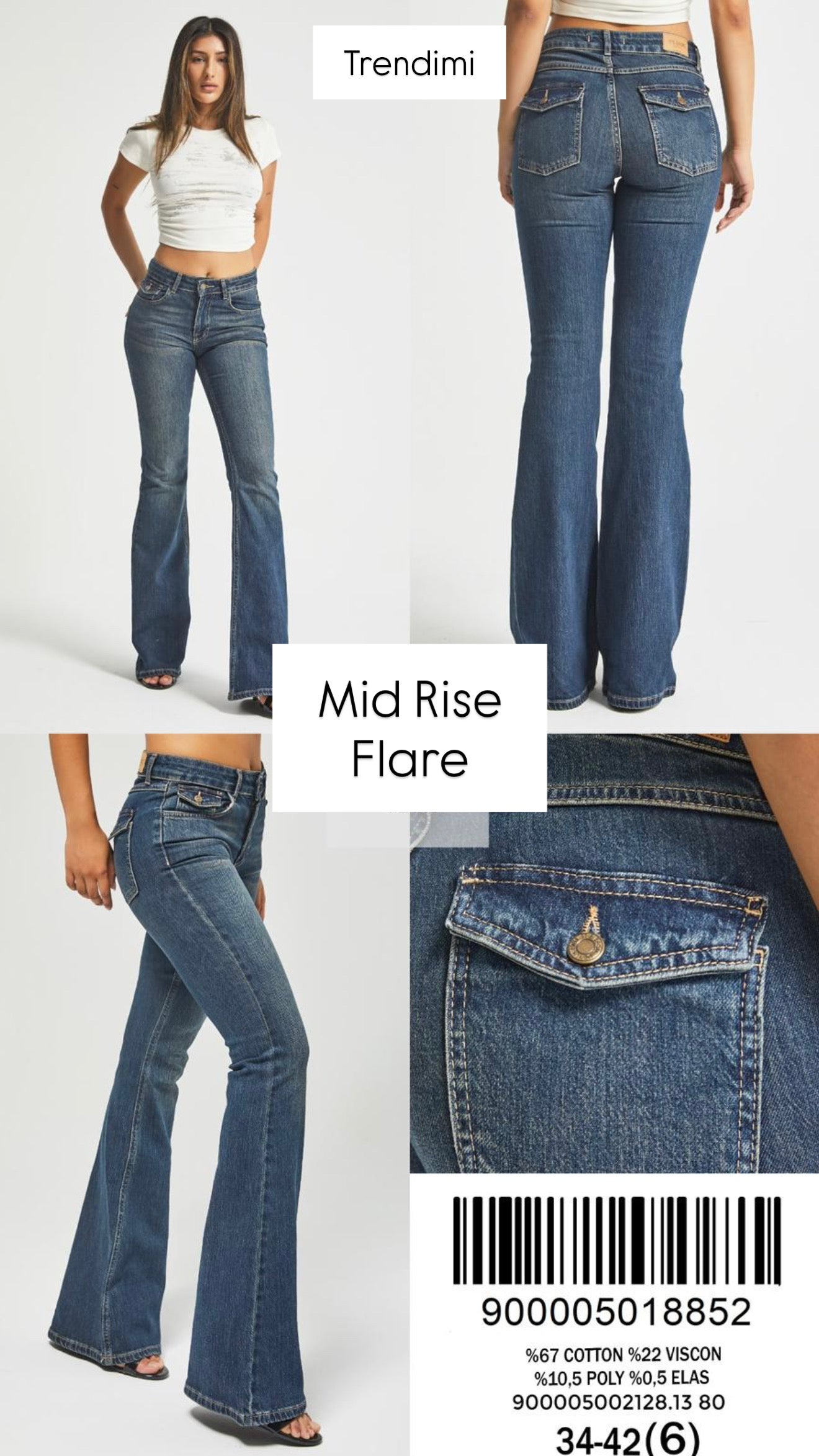 Mid-Rise Flare Jeans