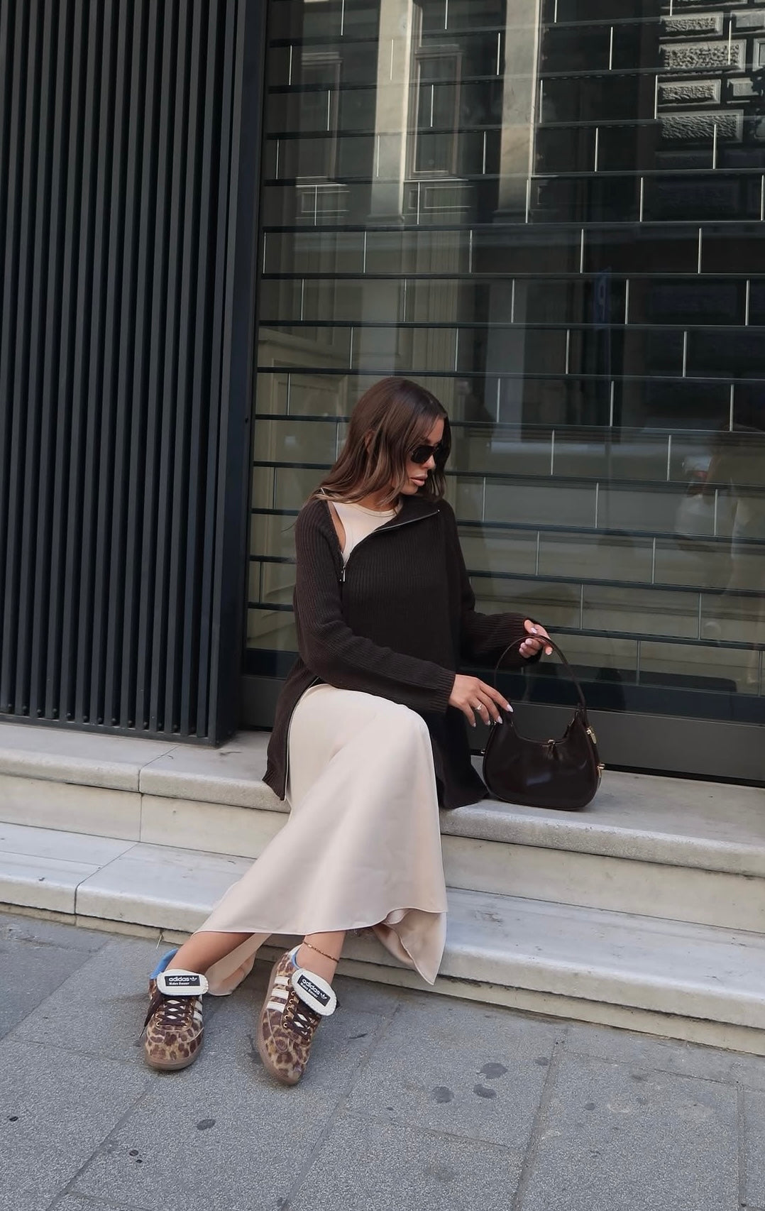 Zipper Sweater Brown