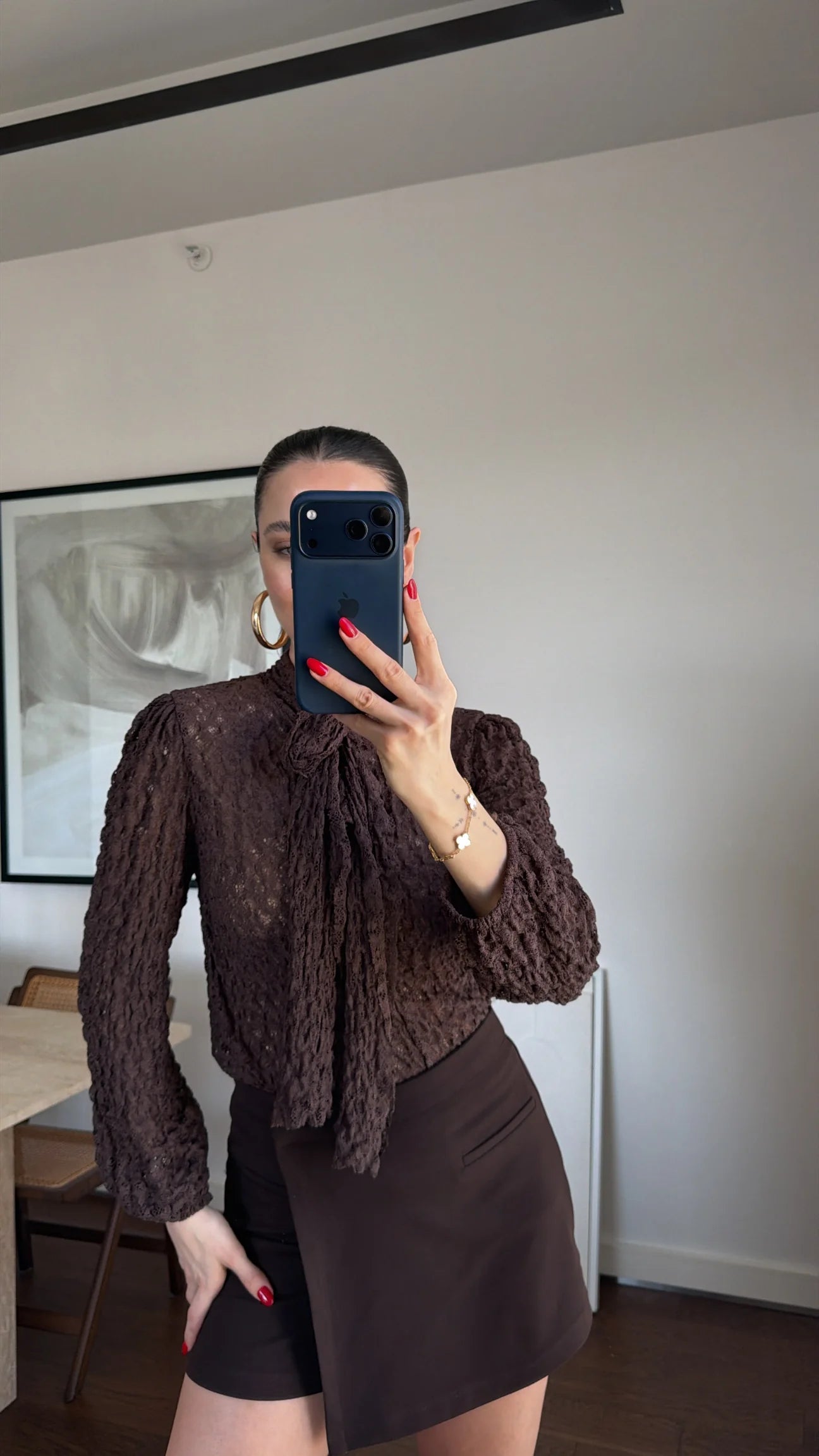Brown Lace Blouse