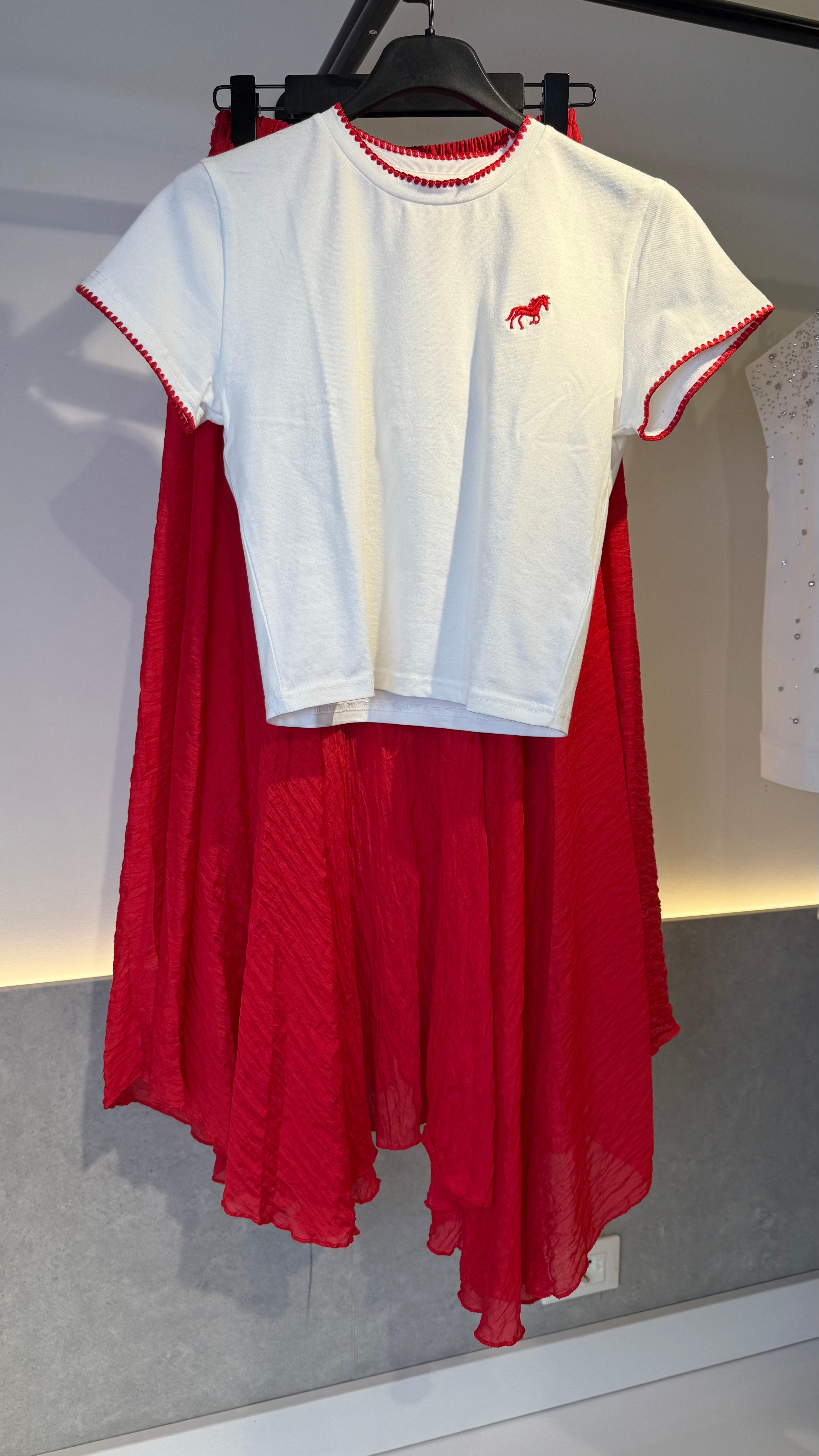 Red Polo Detailed Top