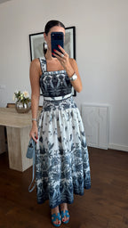 Patterned Navy Dress
