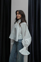 White Puff sleeve shirt