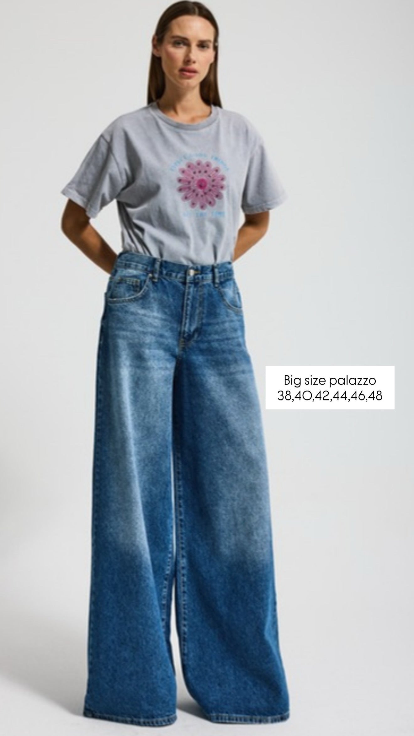 Palazzo Jeans Big size - dark blue
