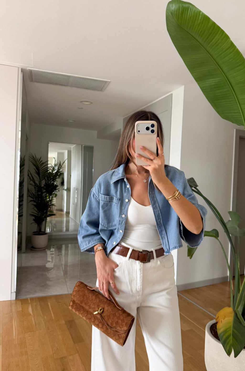 Cropped Denim Shirt