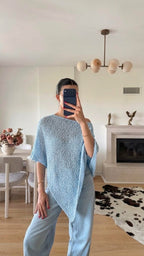 Poncho Top - Blue