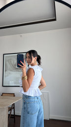 Black ribbon top