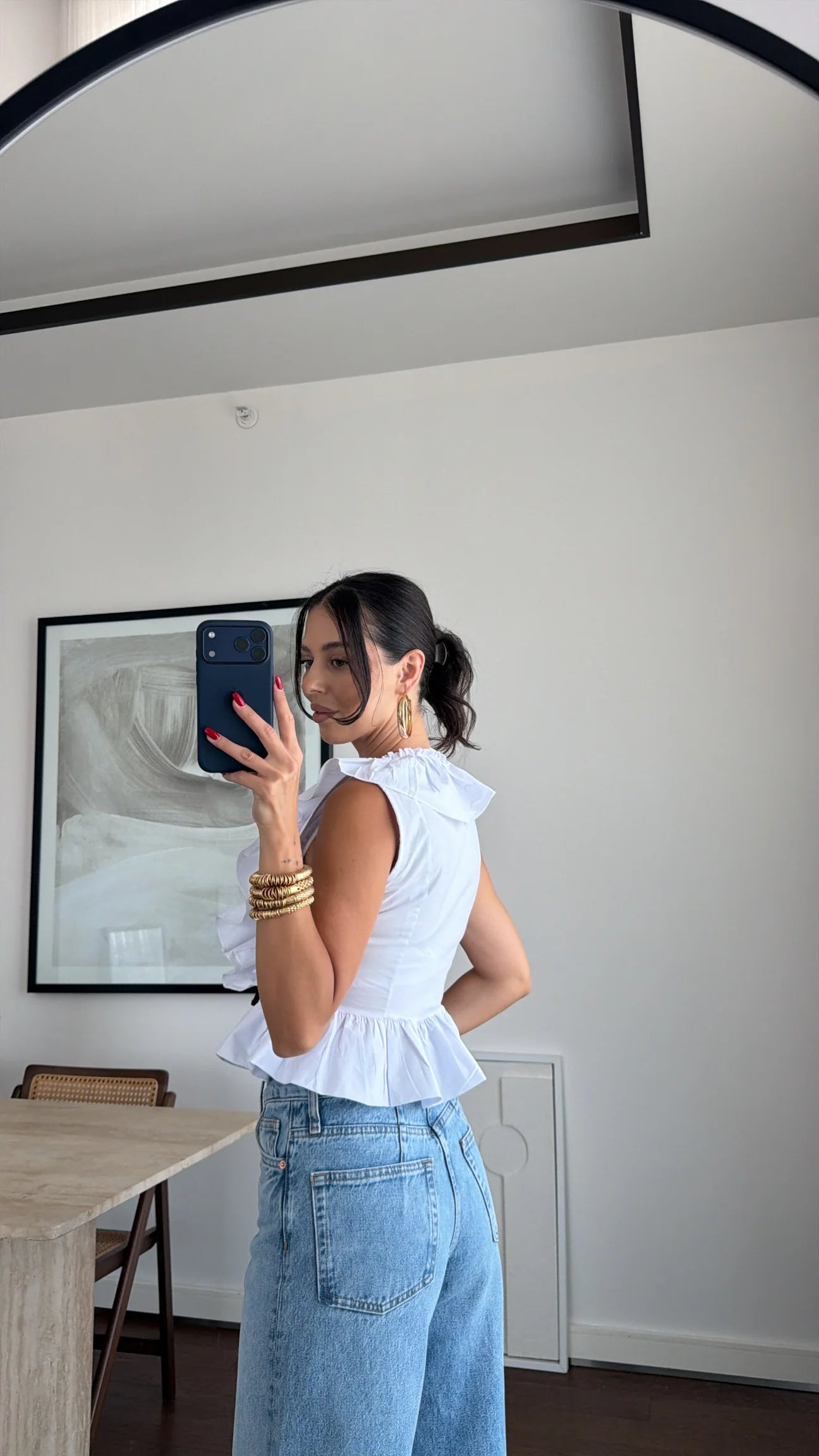 Black ribbon top