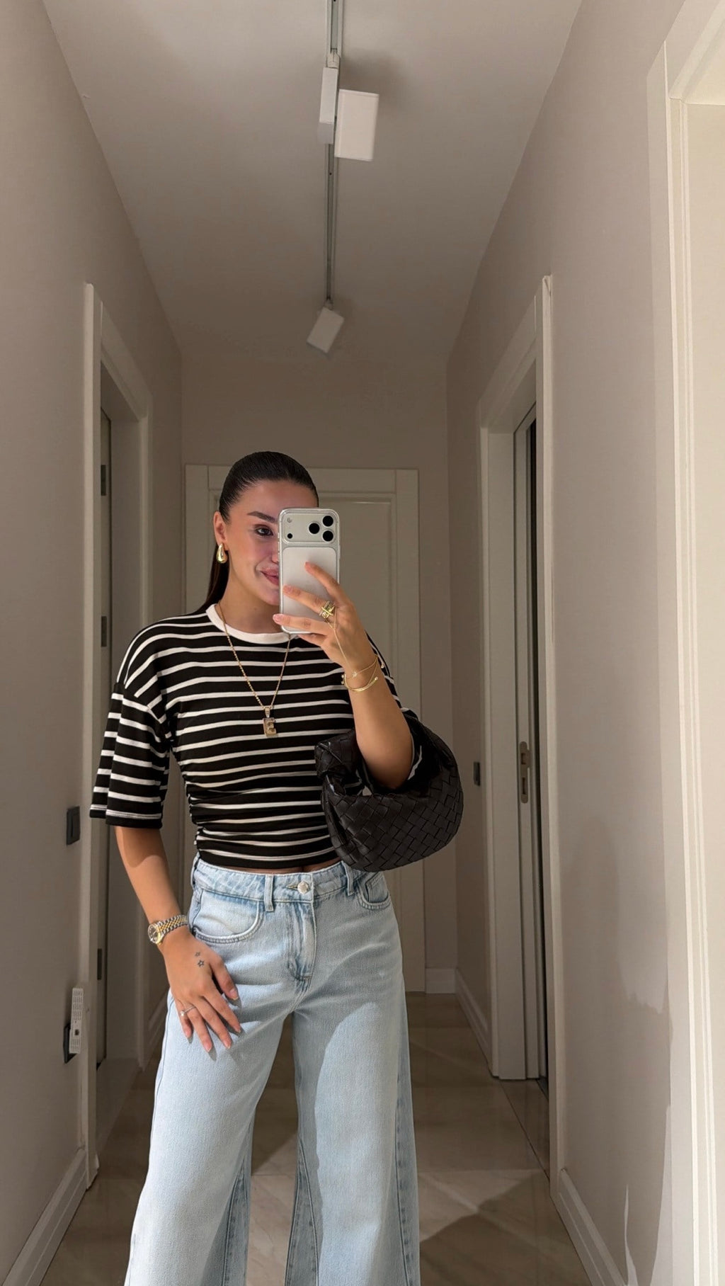 Stripe T-shirt - Brown