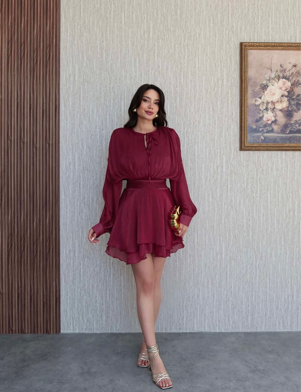 Padded Jacquard Tulle Dress