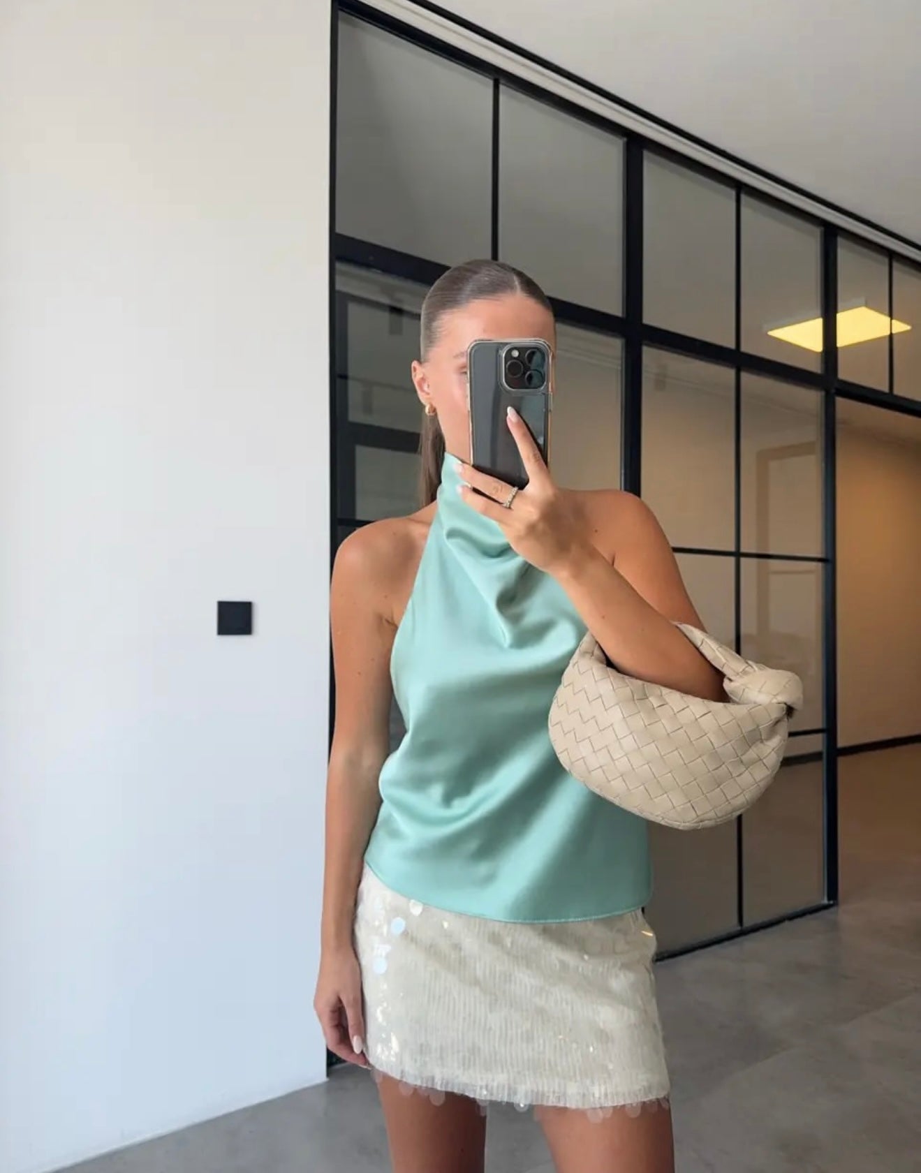 Halter-neck Satin Blouse