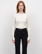Cuff Button Top - Ecru