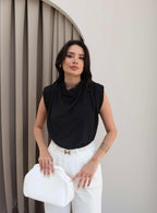 Drappe Satin Top