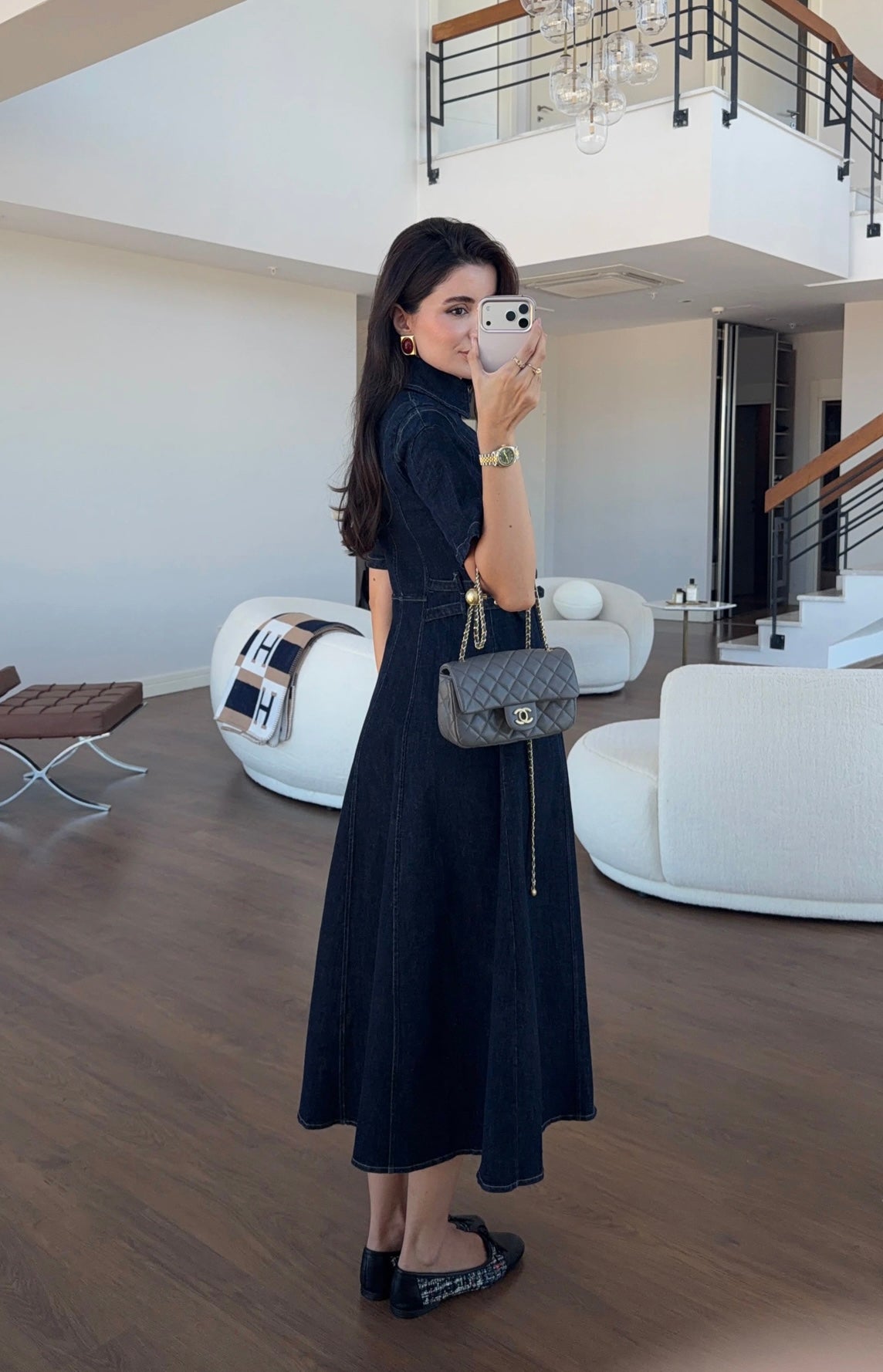 Buckle Denim Dress