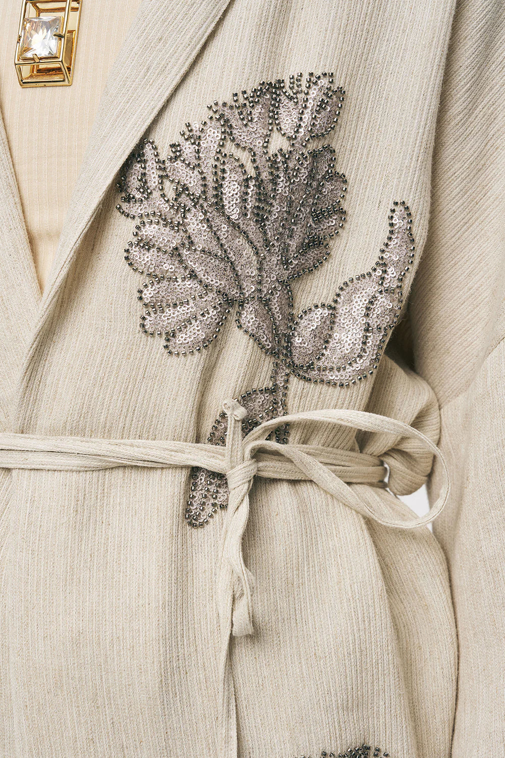 Linen Kimono with Embroidery